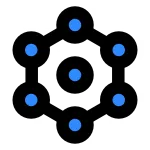 Six Circular Connection SVG Icon